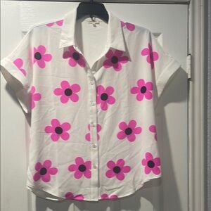 Jodie Floral Pink and White Women's Top